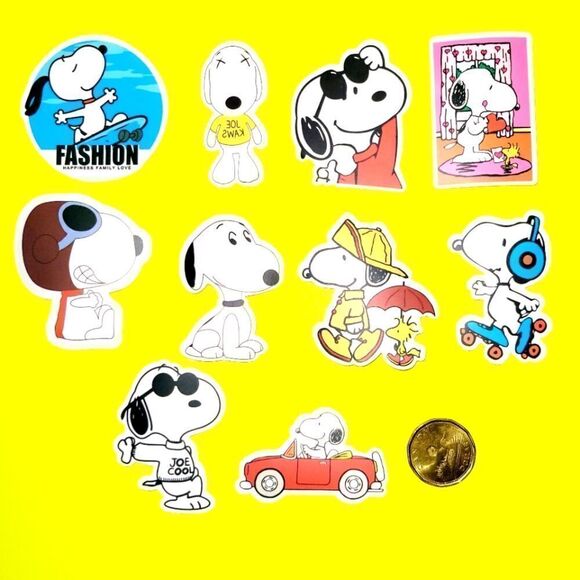 3/$20 Brand New 10x Snoopy Waterproof Stickers #8 - Picture 1 of 1
